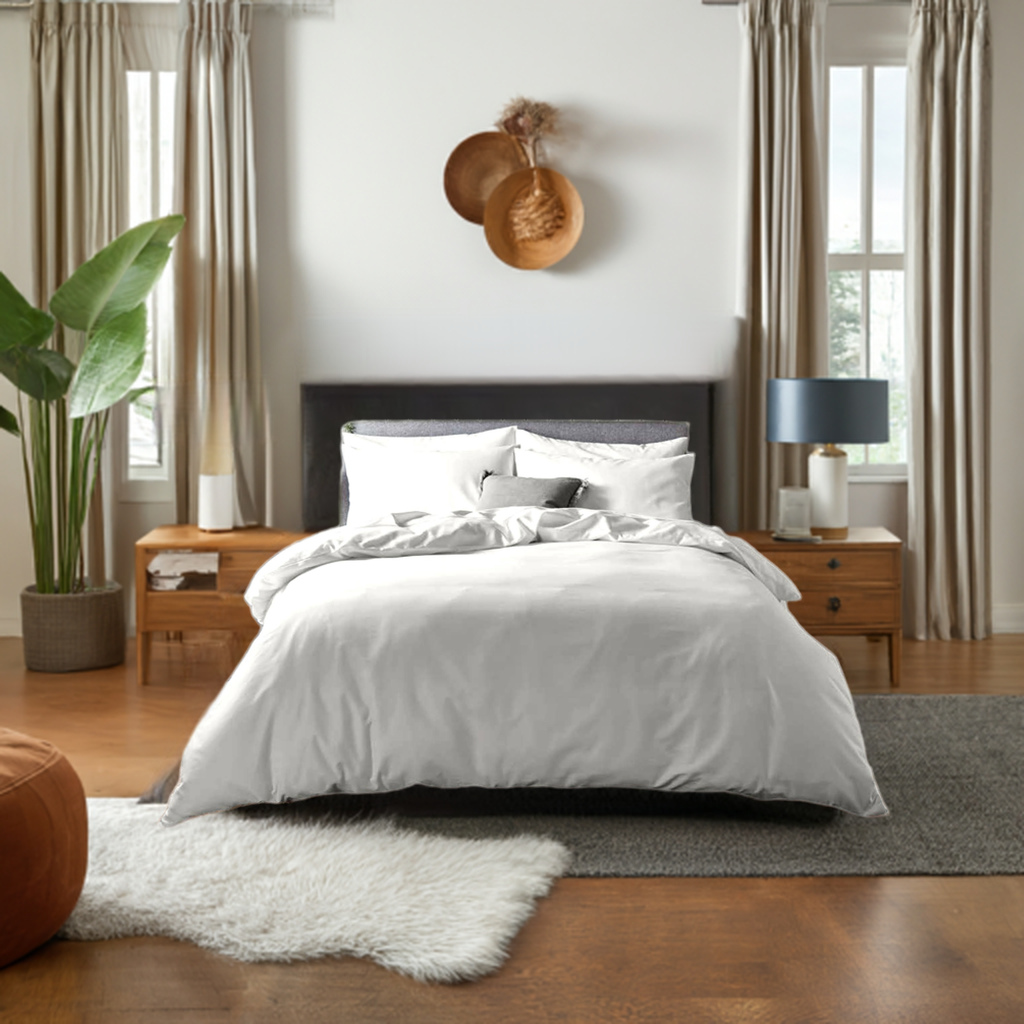 Ivory Cotton Bedsheet Set 300 TC