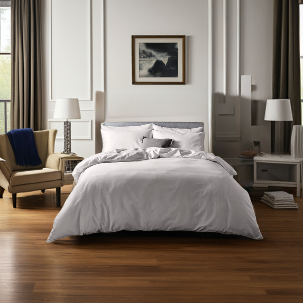 Light Grey Cotton Bedsheet Set 300 TC