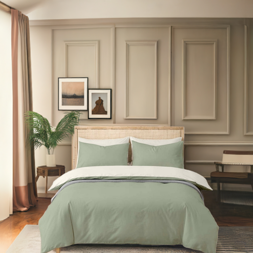 Olive Cotton Bedsheet Set 210 TC