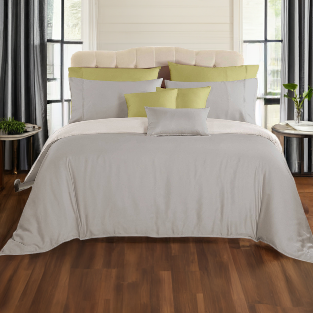 Silver Grey Cotton Bedsheet Set 400 TC