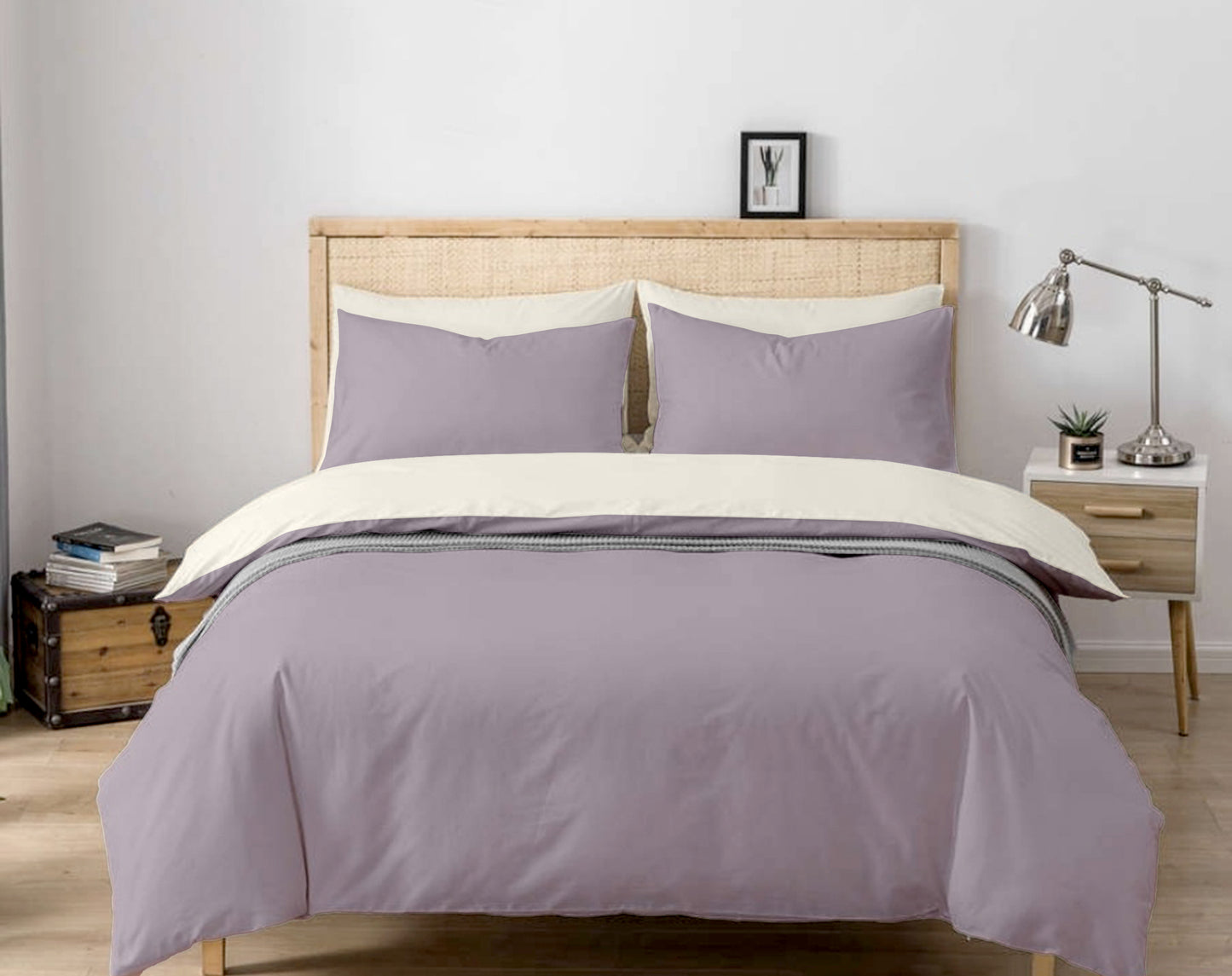 Mauve Cotton Bedsheet Set 210 TC