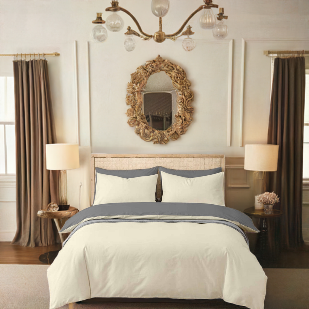 Beige Cotton Bedsheet Set 210 TC