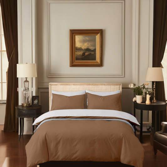 Coffee Cotton Bedsheet Set 210 TC