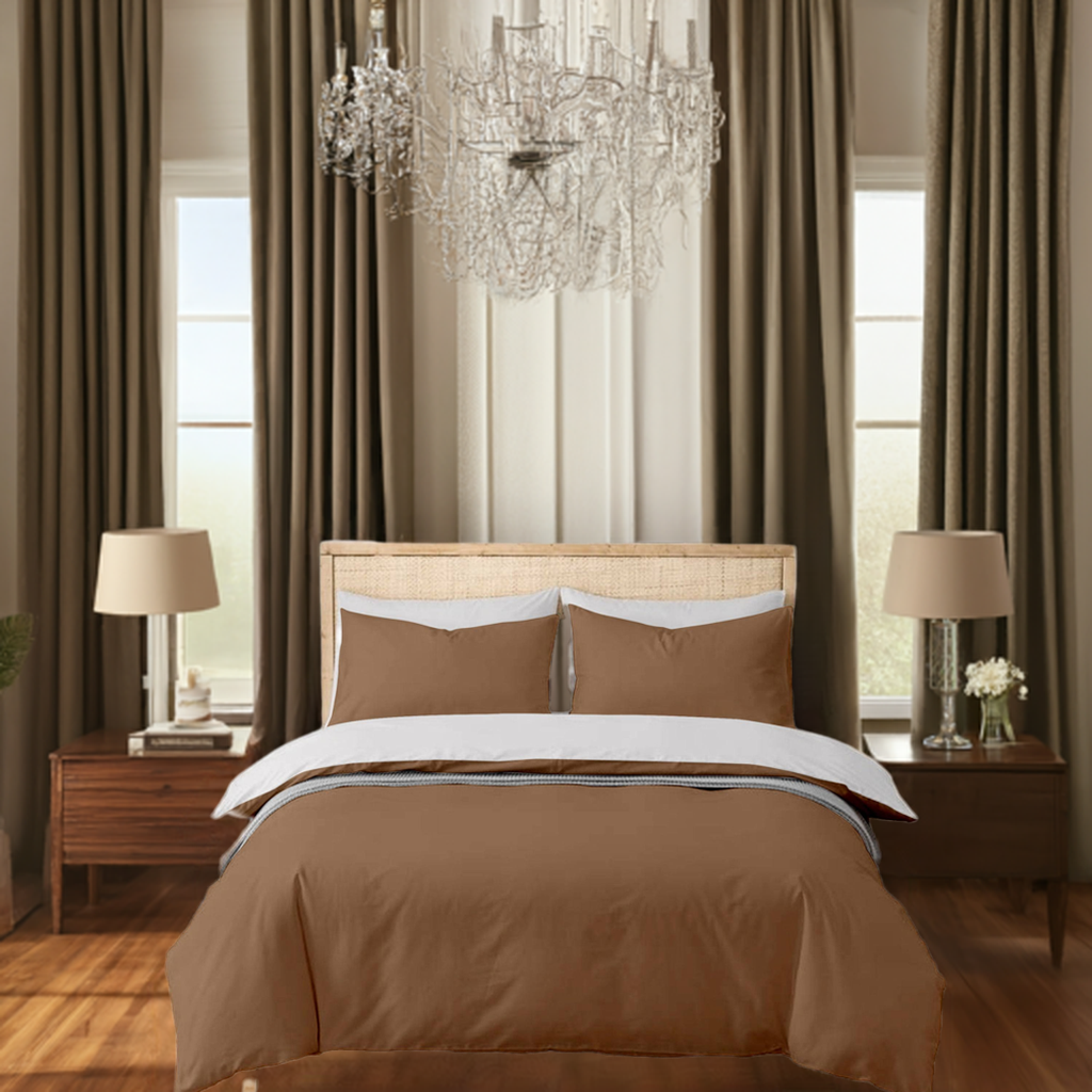 Coffee Cotton Bedsheet Set 210 TC