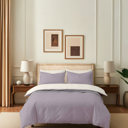 Mauve Cotton Bedsheet Set 210 TC