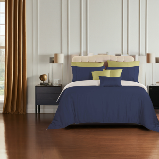 Navy Blue Cotton Bedsheet Set 400 TC