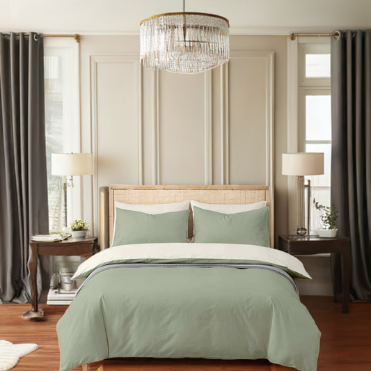 Olive Cotton Bedsheet Set 210 TC