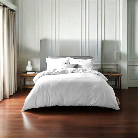 White Cotton Bedsheet Set 300 TC
