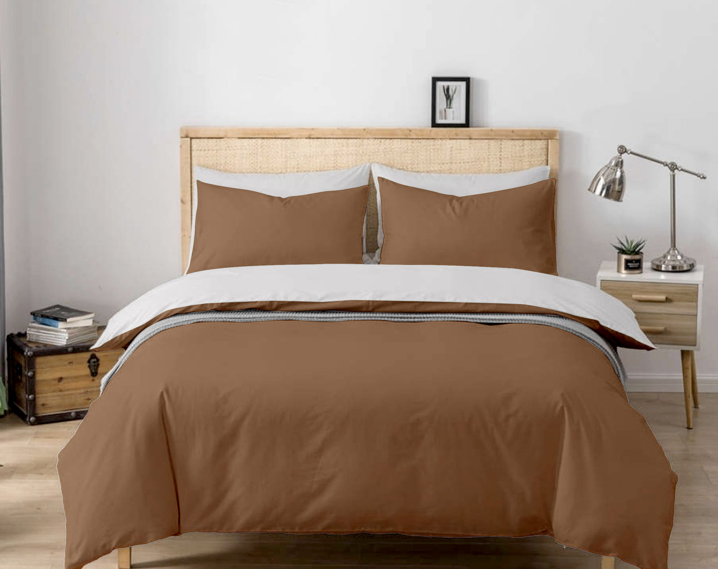 Coffee Cotton Bedsheet Set 210 TC